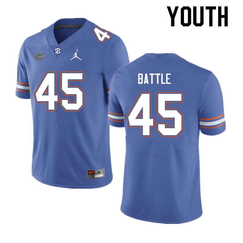 Youth #45 Eddie Battle Florida Gators College Football Jerseys Sale-Royal - Click Image to Close